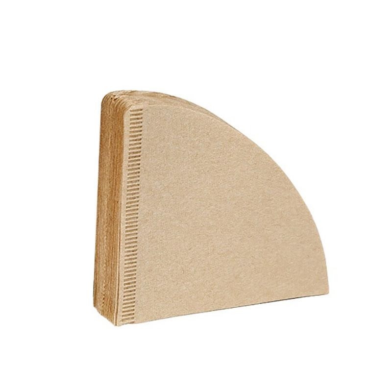 50pcs / Bag Coffee Filter Paper Unbleached Original Wooden Drip Coffee Paper
